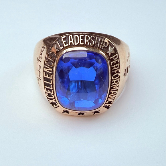 10K Solid Gold General Motors Ford Delphi Automotive 3 Star Award Vintage Ring